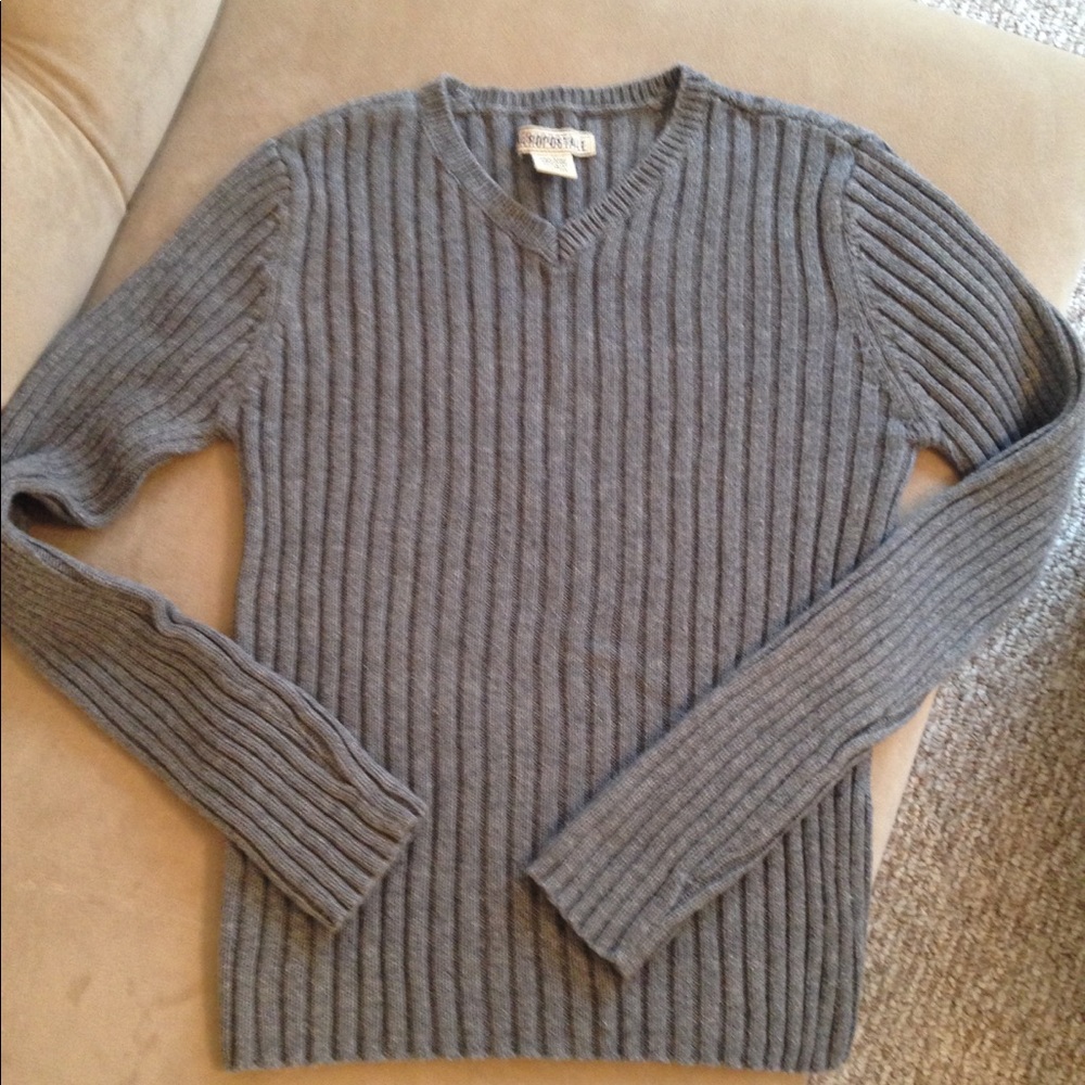 Aeropostale Ribbed V-Neck Sweater Jrs. Medium